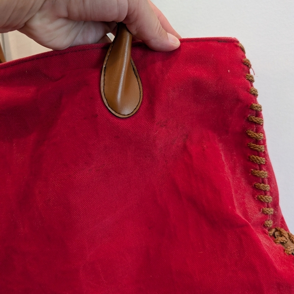 VINTAGE Disney Pooh and Tigger red canvas shoulder bag tote bag - Picture 6 of 14